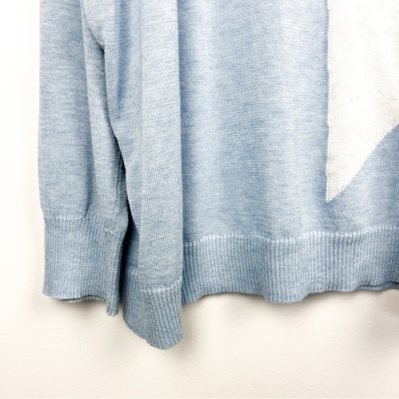 Peyton Primrose Long Sleeve Blue Grey & White Sweater with Star Pattern - Picture 7 of 11
